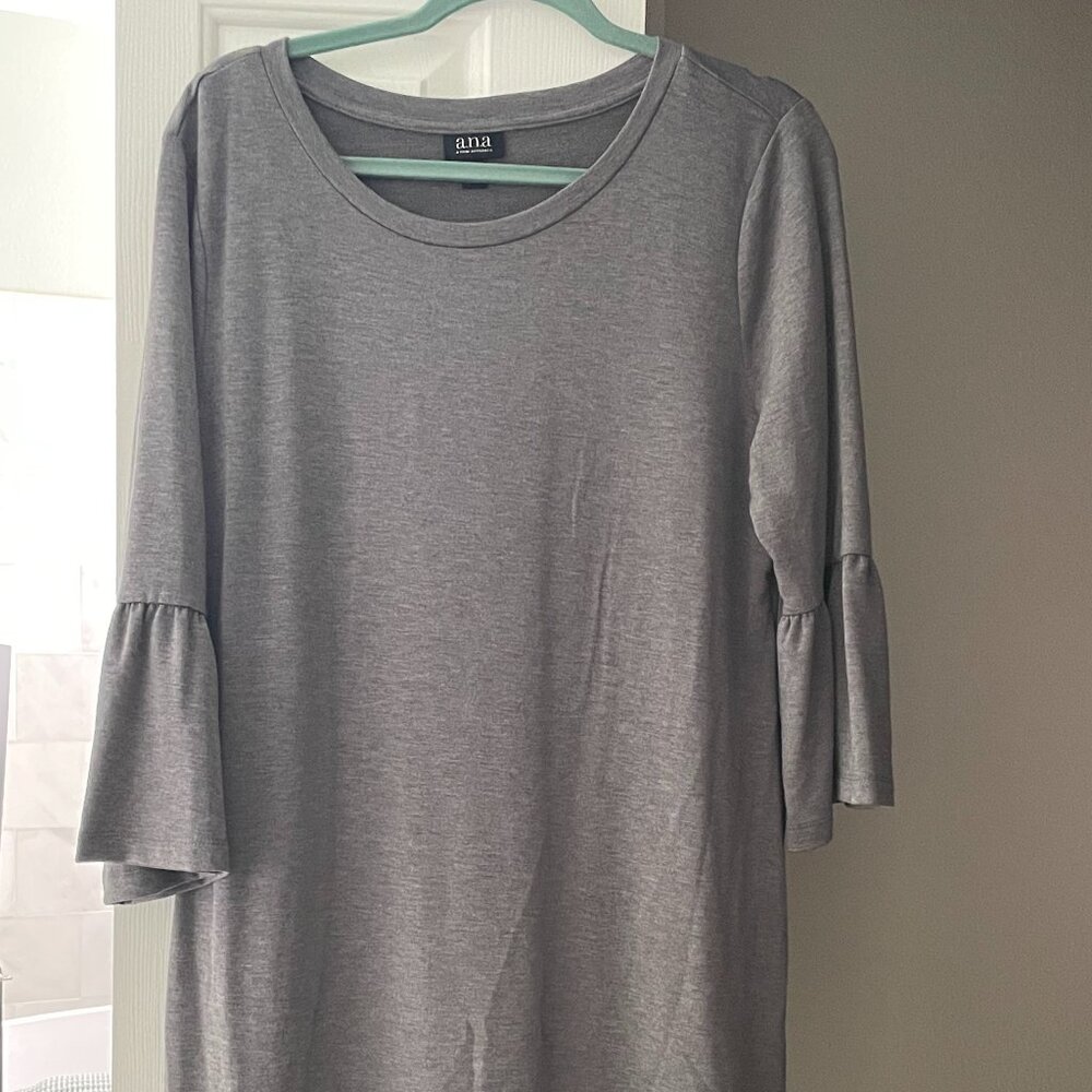 Gray bell sleeve dress